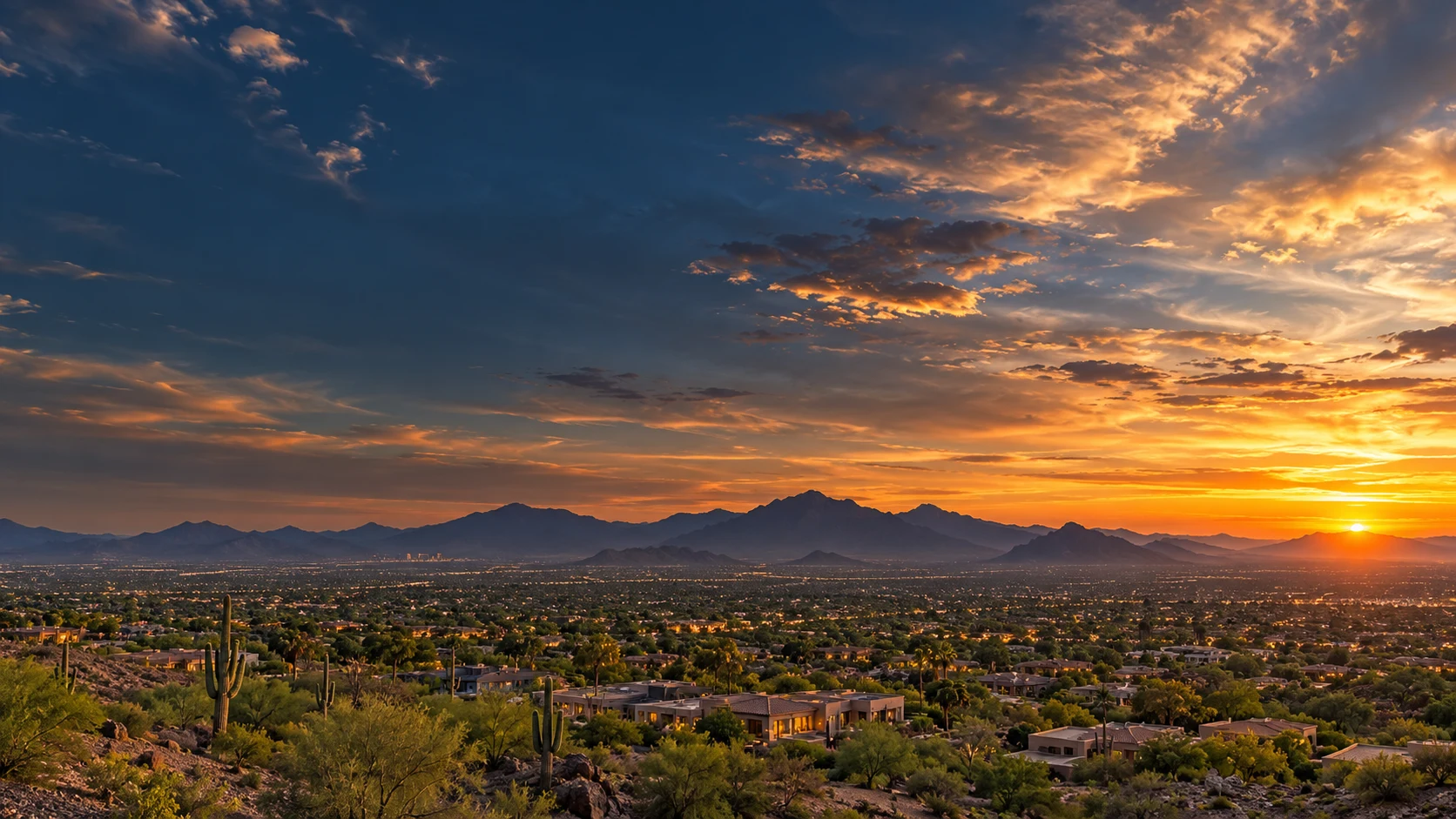 Arizona homes at sunset